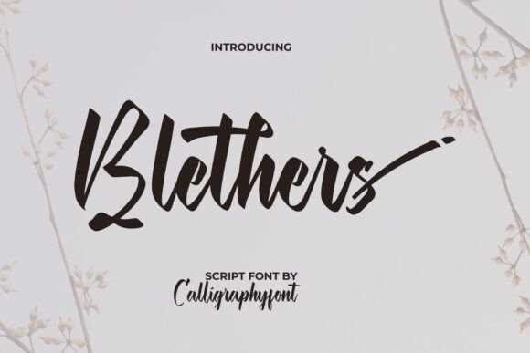 Blethers Font: Elegant Script for Handmade Brands